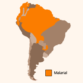 South America Malaria Map