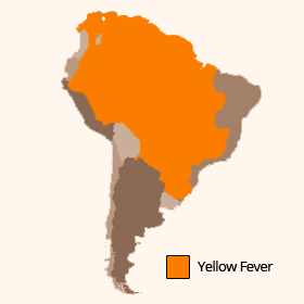 South America Yellow Fever Map