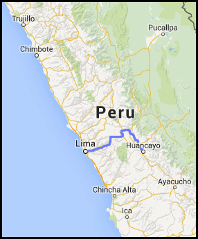 Peru Central Service Route Map