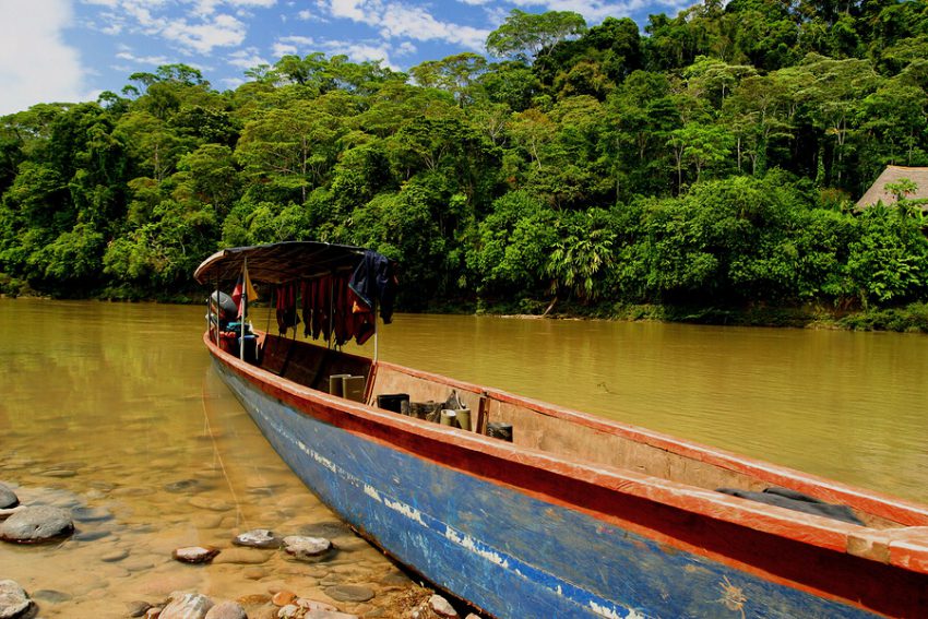 Canoe in Amazon Rainforest