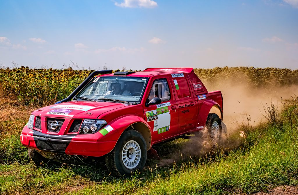 Car participating in the Dakar Rally.