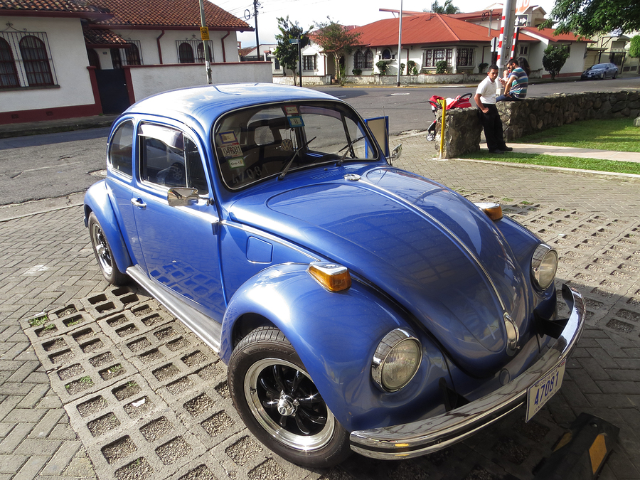 SAN JOSE, COSTA RICA - November 1: Volkswagen Beetle, the Nazi Germany "The People's Car" that after many decades still remains as a design icon. November 1, 2015 in San Jose.