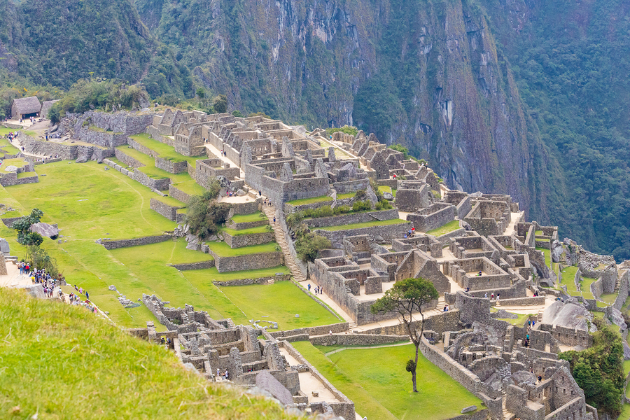 Machu Picchu Peru September 12 2018 on the right side of the main square of Machu Picchu there are the buildings called Acllahuasi which means houses of the chosen women who in ancient times were dedicated to religious service and fine craftsmanship