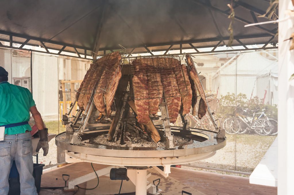 Meat being roasted in Argentina