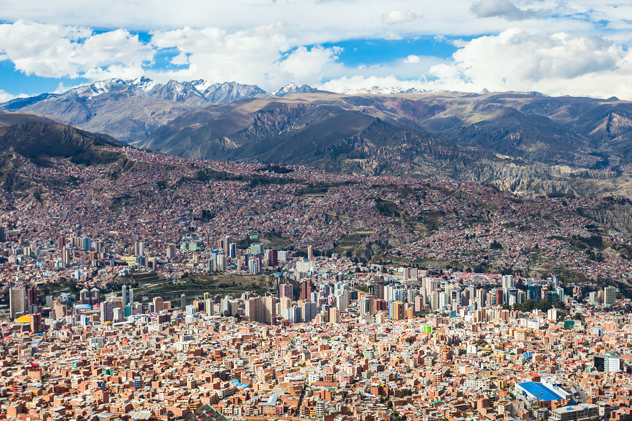 La Paz aerial view, Bolivia.