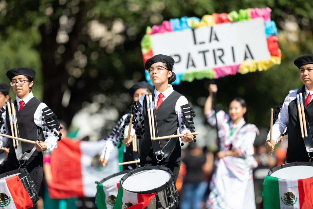 Drummers Celebrating Fiestas Patrias in Peru.